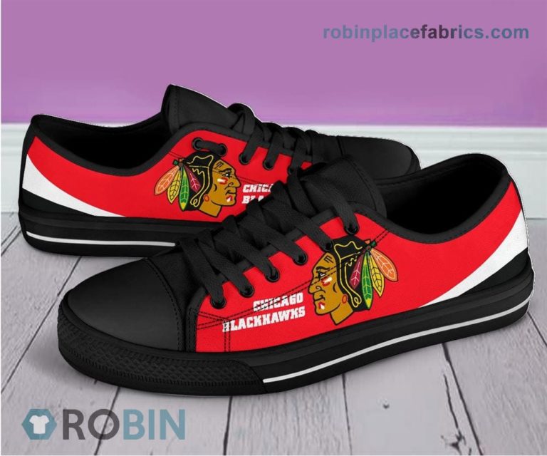Chicago Black Hawks Canvas Sneaker Low Top