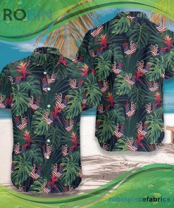 Chicken American Flag Tropical Hawaiian Shirt