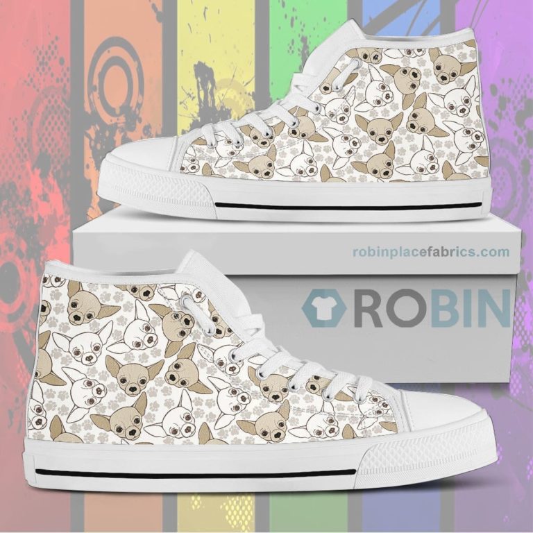 Chihuahua Pattern Canvas High Top Sneaker