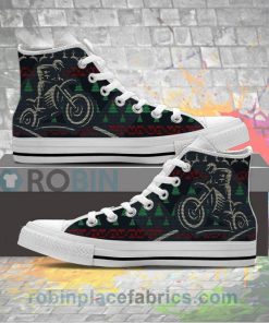 Christmas Motocross Canvas High Top Sneaker