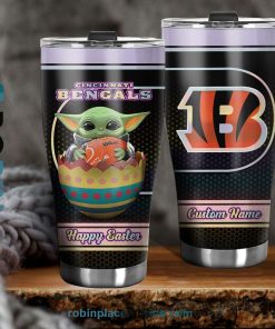 Cincinnati Bengals NFL Baby Yoda Happy Easter Custom Name Tumblers Cup Cincinnati Bengals NFL Baby Yoda Happy Easter Custom Name Tumblers Cup