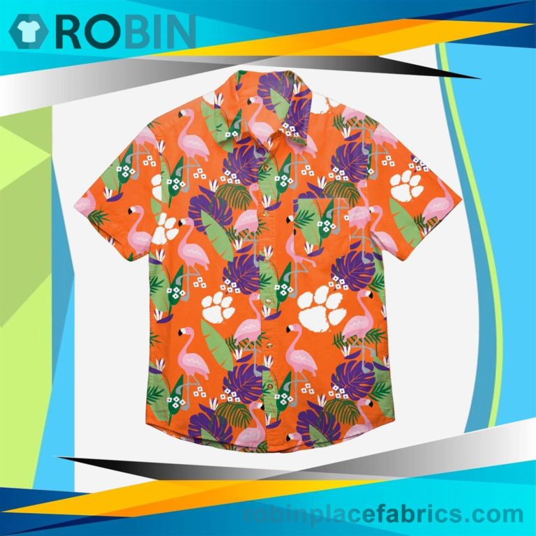 Clemson Tigers Floral Button Up Shirt