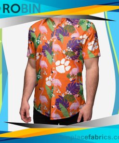 Clemson Tigers Floral Button Up Shirt
