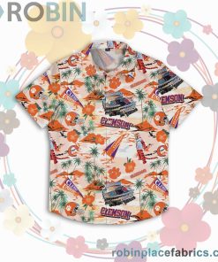 Clemson Tigers NCAA Short Sleeve Button Up Shirt