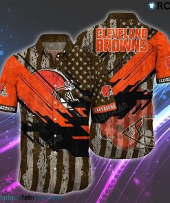 Cleveland Browns NFL Football Hawaiian Shirt American Flag