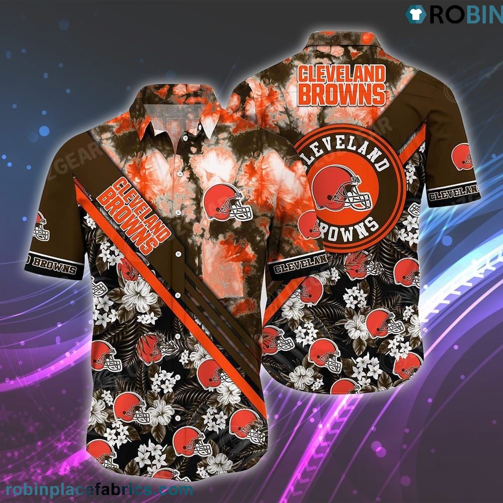 Cleveland Browns NFL Hawaiian Shirt Graphic Tropical Patterns ...