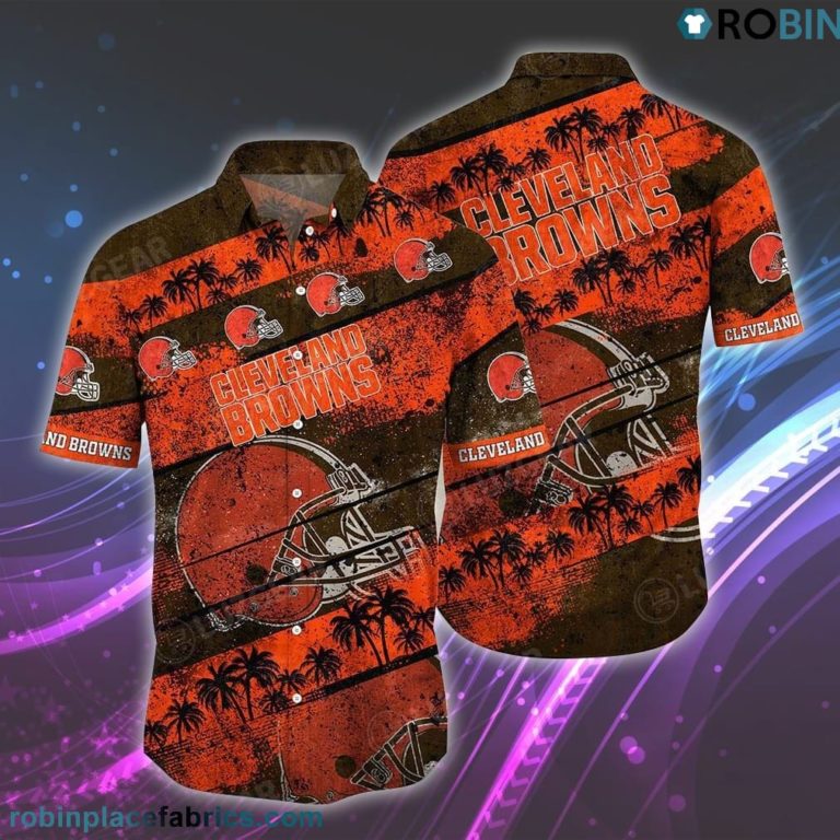 Cleveland Browns NFL Hawaiian Shirt Graphic Tropical Patterns Short Sleeve
