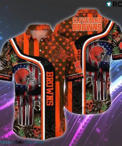 Cleveland Browns NFL Hawaiian Shirt Graphic Tropical Patterns Skull Punisher