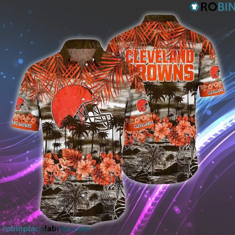 Cleveland Browns NFL Hawaiian Shirt Short Style Tropical Patterns Graphic