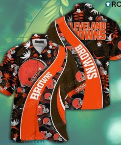 Cleveland Browns NFL Hawaiian Shirt With Tropical Patterns Cleveland Browns NFL Hawaiian Shirt With Tropical Patterns