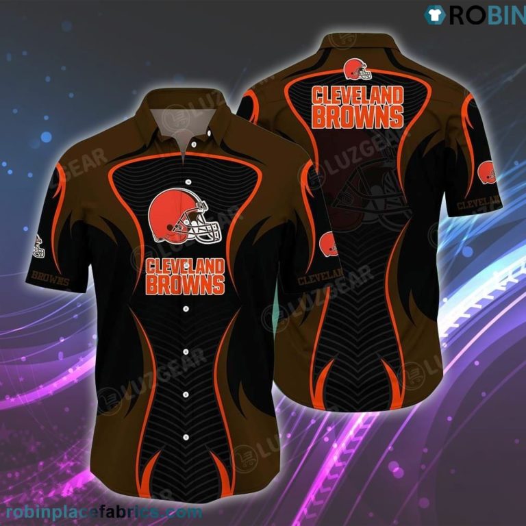 Cleveland Browns NFL Summer Short Sleeve Button Down Hawaiian Shirt