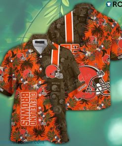 Cleveland Browns NFL Team Football Summer Button Down Hawaiian Shirt