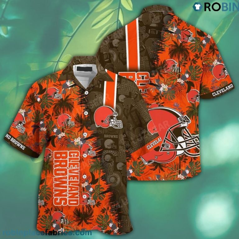 Cleveland Browns NFL Team Football Summer Button Down Hawaiian Shirt