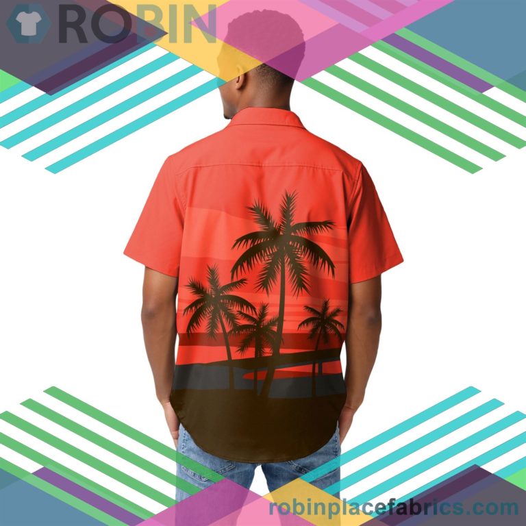 Cleveland Browns Nfl Tropical Sunset Button Up Shirt