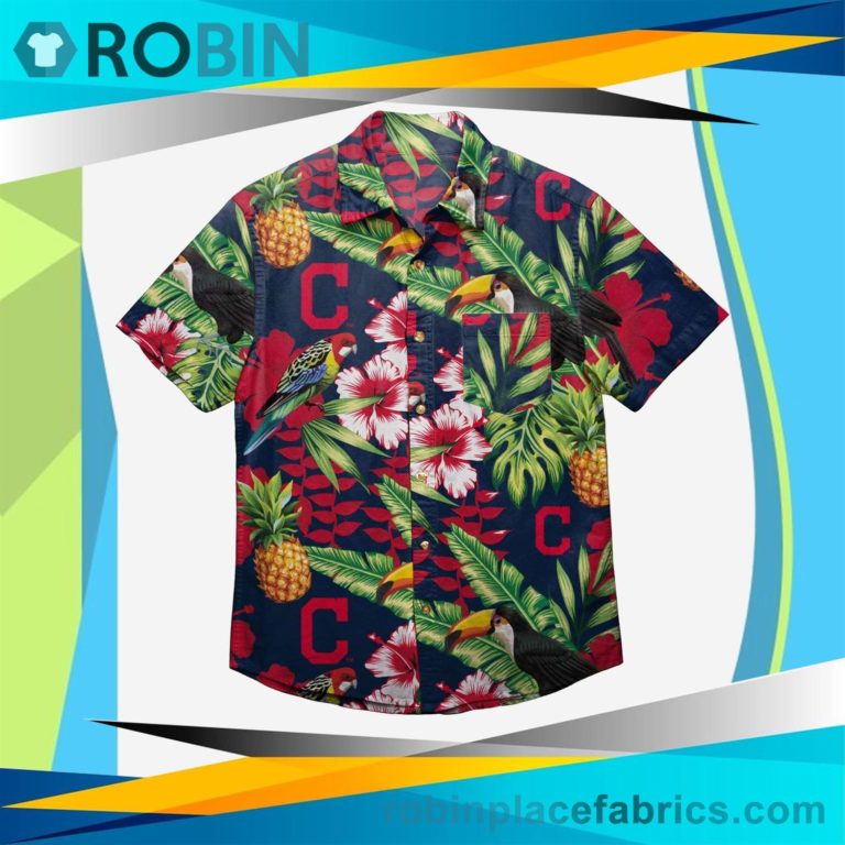 Cleveland Guardians Floral Button Up Shirt