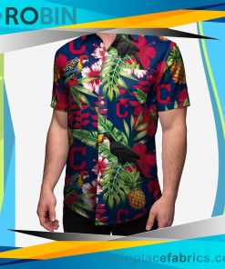 Cleveland Guardians Floral Button Up Shirt