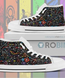 Colorful Math Formula Canvas High Top Shoess Colorful Math Formula Canvas High Top Shoess