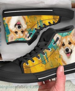 Corgi Dog Sneakers Colorful Canvas High Top Shoes