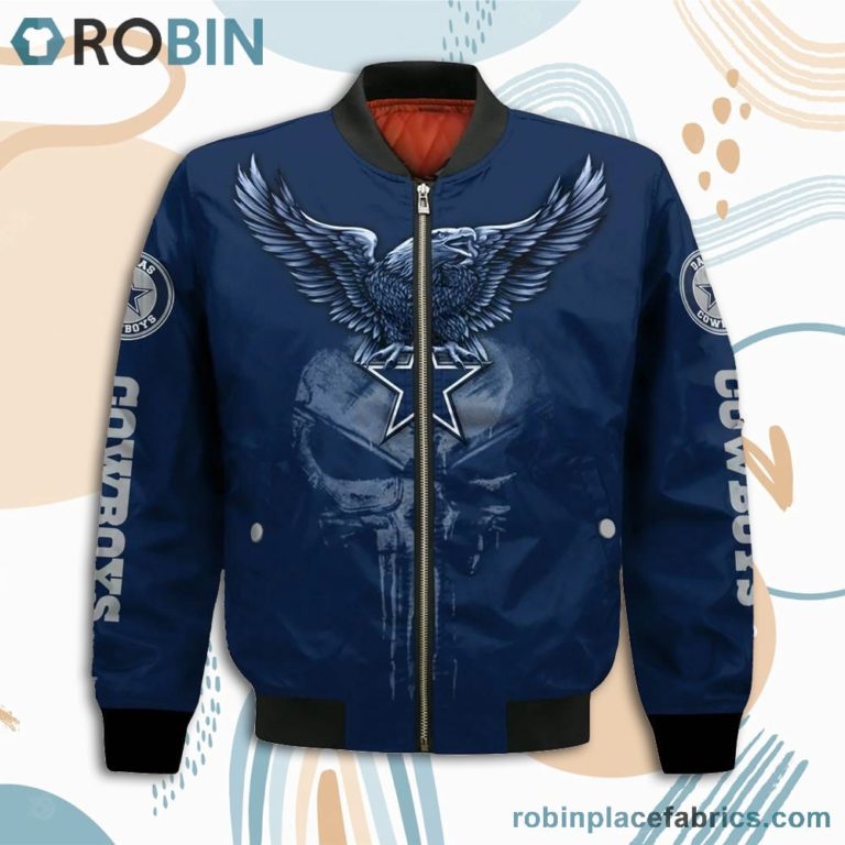 Dallas Cowboys NFL Logo Eagle Skull Bomber Jacket