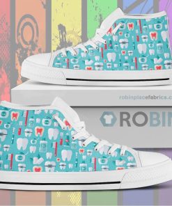 Dentist Pattern Canvas High Top Shoes