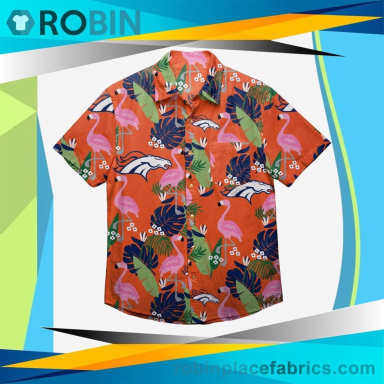 Denver Broncos Floral Button Up Shirt