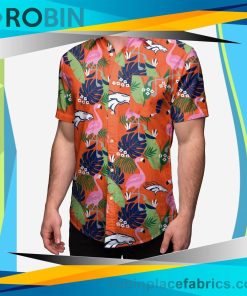 Denver Broncos Floral Button Up Shirt