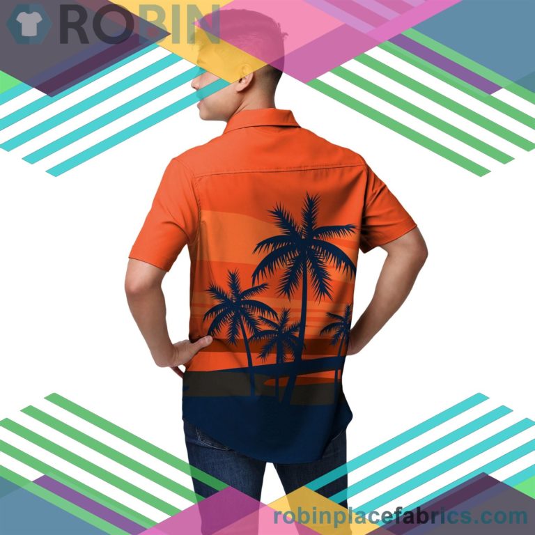 Denver Broncos Nfl Tropical Sunset Button Up Shirt