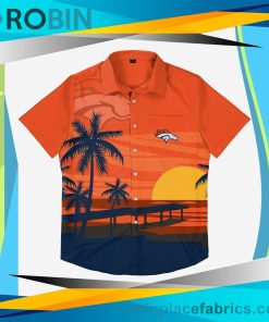 Denver Broncos Tropical Sunset Button Up Shirt