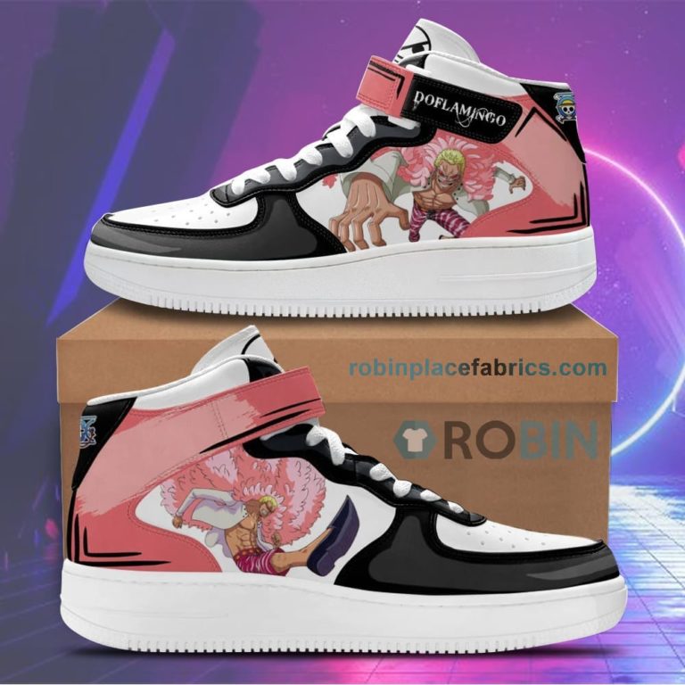 Donquixote Doflamingo Sneakers Air Mid Custom One Piece Anime Shoes