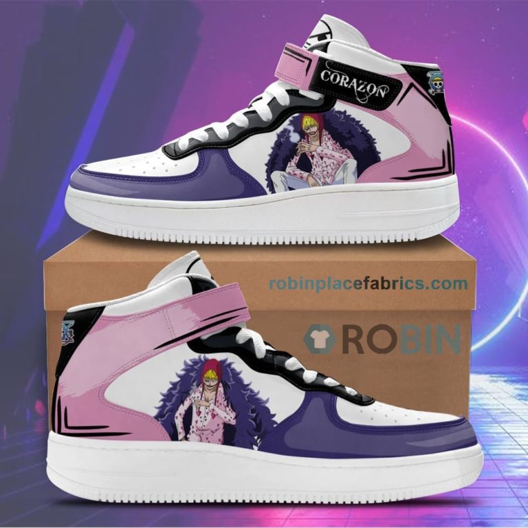 Donquixote Rosinante Sneakers Air Mid Custom One Piece Anime Shoes