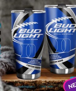 Duke Blue Devils NCAA Bud Light Beer Custom Name Tumblers Cup