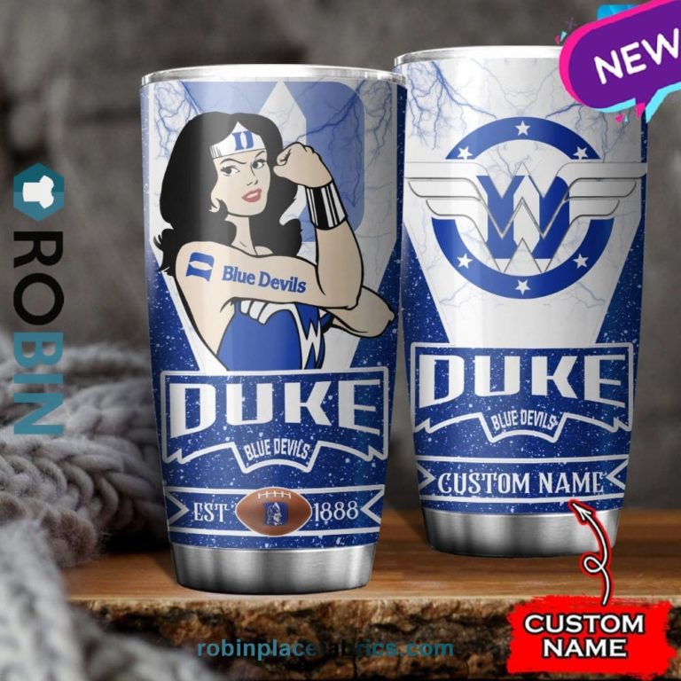 Duke Blue Devils Wonder Woman Custom Name Stainless Steel Tumblers Cup