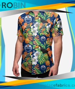 Edmonton Oilers Floral Button Up Shirt