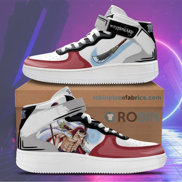 Edward Newgate Sneakers Air Mid Custom One Piece Anime Shoes