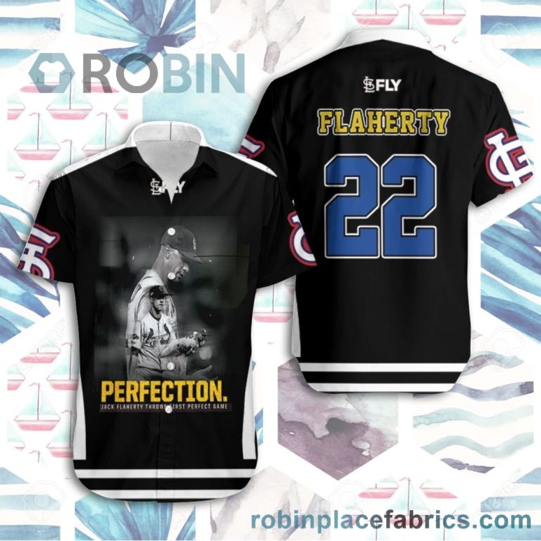 Flaherty 22 Of The St Louis Cardinals Casual Button Down Hawaiian Shirts