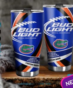 Florida Gators NCAA Bud Light Beer Custom Name Tumblers Cup