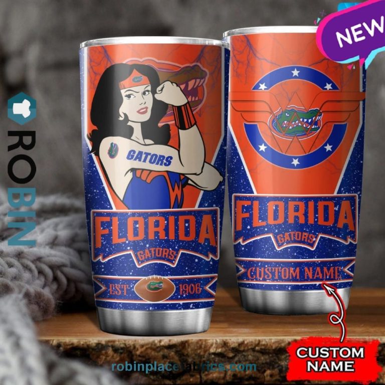 Florida Gators Wonder Woman Custom Name Stainless Steel Tumblers Cup