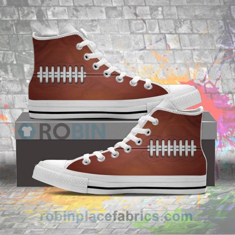 Football Pattern Canvas High Top Sneaker