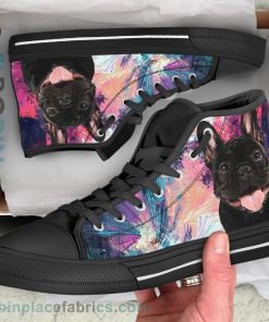 French Bulldog Sneakers Colorful Canvas High Top Shoes