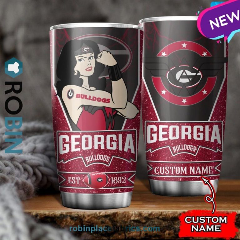 Georgia Bulldogs Wonder Woman Custom Name Stainless Steel Tumblers Cup