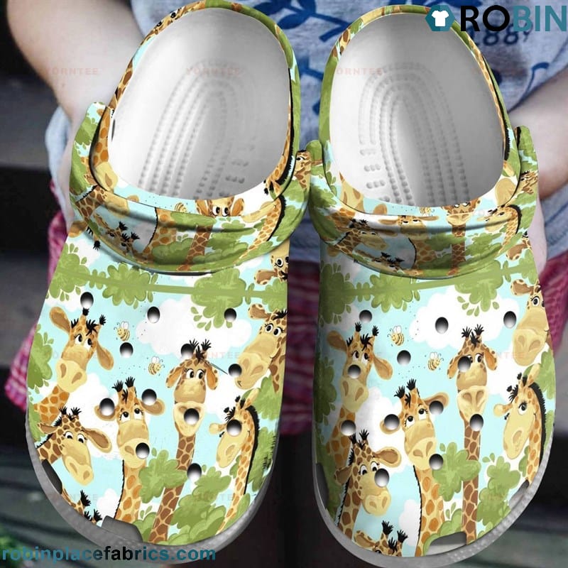 Giraffe Happy Giraffe Family Crocs Shoes - RobinPlaceFabrics