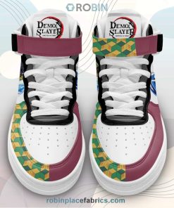 Giyu Tomioka Sneakers Air Force Mid Custom Anime Demon Slayer Shoes Giyu Tomioka Sneakers Air Force Mid Custom Anime Demon Slayer Shoes