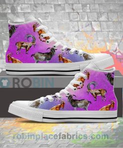 Goat Pattern Canvas High Top Sneaker
