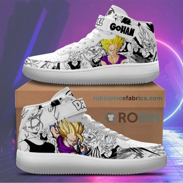 Gohan SSJ Sneakers Air Force Mid Custom Dragon Ball Anime Shoes