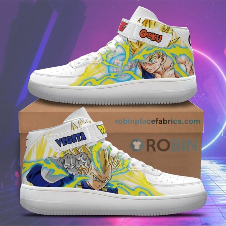 Goku and Vegeta Super Saiyan Sneakers Air Force 1 High Top Custom Dragon Ball Anime Shoes