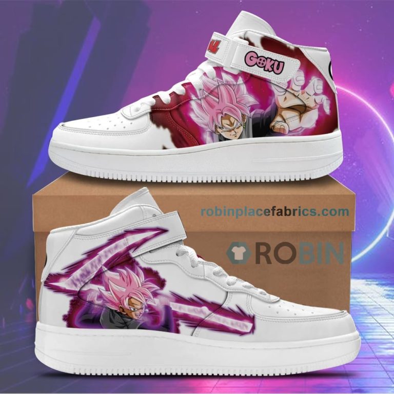 Goku Black Rose Sneakers Air Force 1 High Top Custom Dragon Ball Anime Shoes