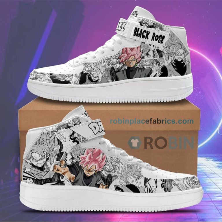 Goku Black Rose Sneakers Air Force 1 High Top Dragon Ball Anime Shoes