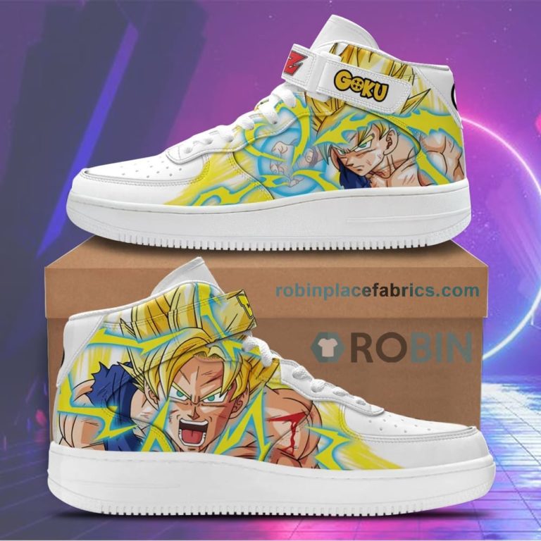 Goku Super Saiyan Sneakers Air Mid Custom Dragon Ball Anime Shoes