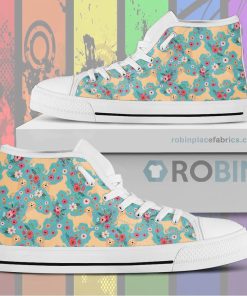 Golden Retriever Flower Canvas High Top Sneaker