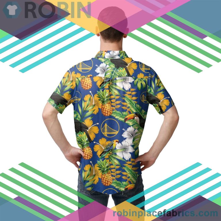 Golden State Warriors Nba Floral Button Up Shirt